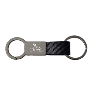 Carbon Fiber Strap Metal Key Chain