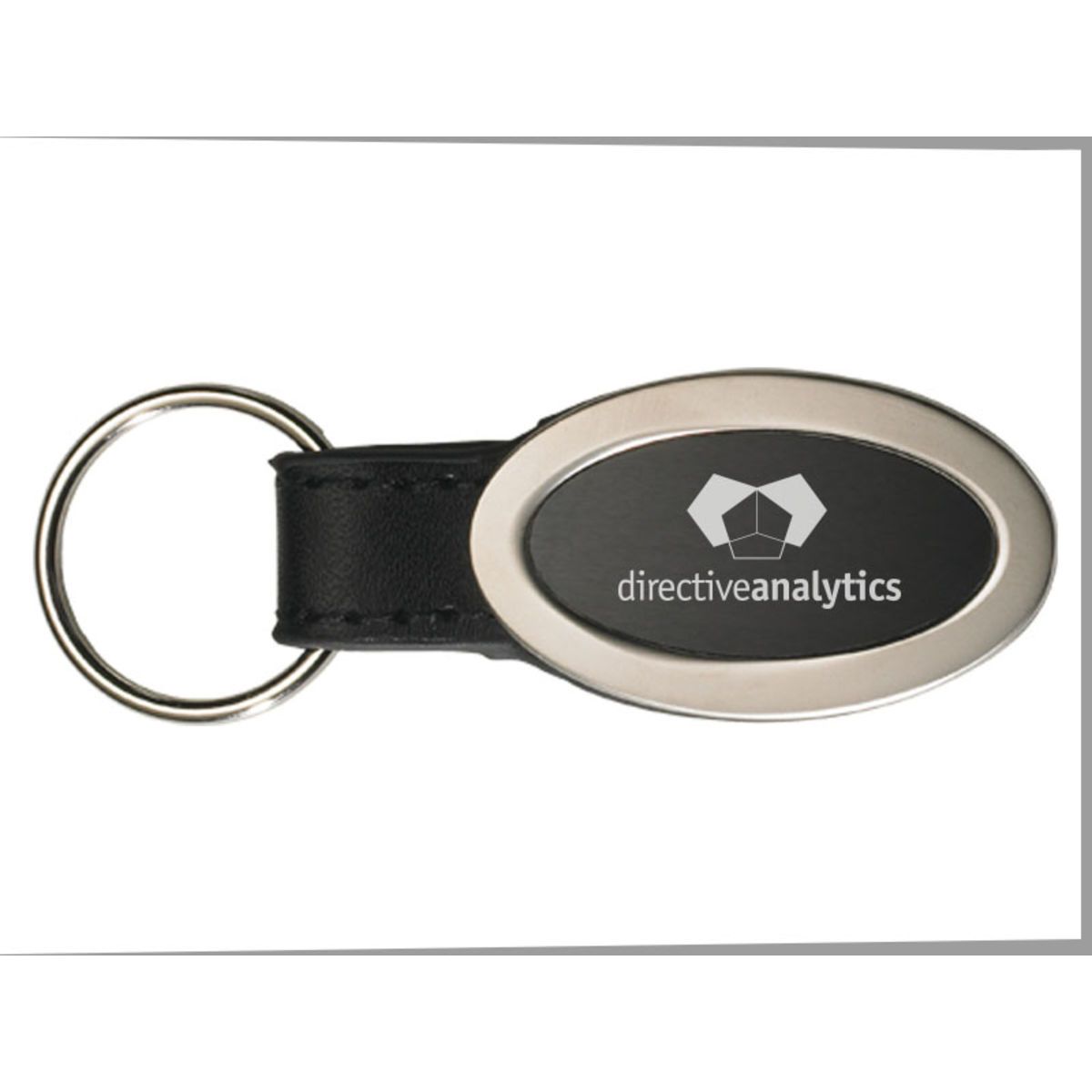 Brushed Zinc Oval Key Tag