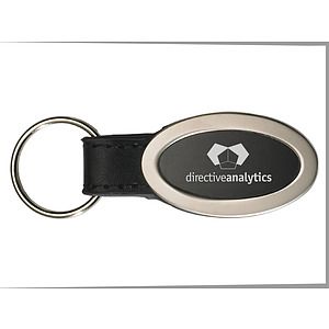 Brushed Zinc Oval Key Tag