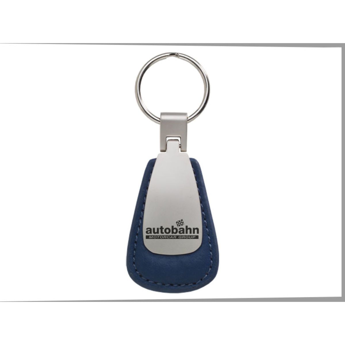 Brushed ZincColored Leather Teardrop Key Tag