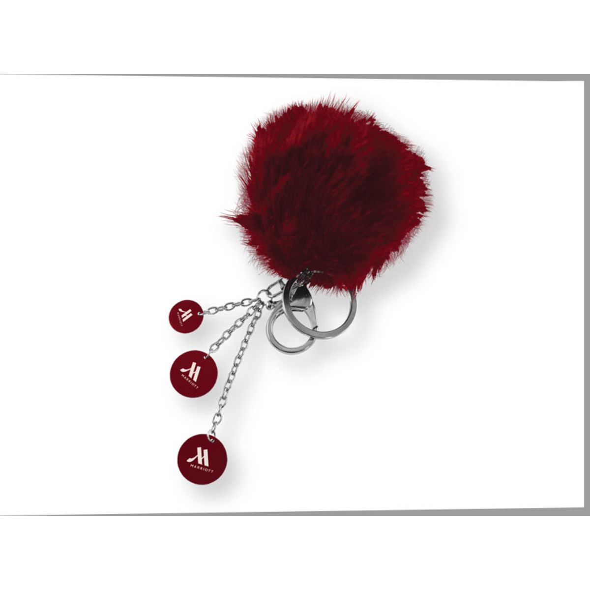 Plush Color Puff Key Chain