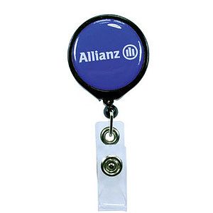 Pull Reel / Badge Reel with Belt Clip and 1-3/16" diameter round imprint