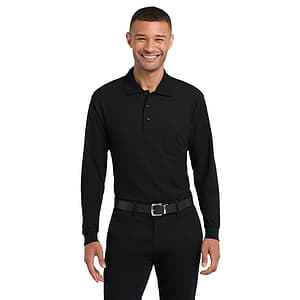 Port Authority® Silk Touch™ Long Sleeve Polo with Pocket
