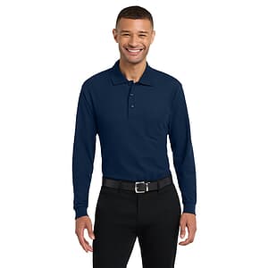 Port Authority® Silk Touch™ Long Sleeve Polo with Pocket
